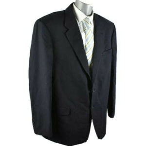 48L Jones New York Navy Blue Sport Coat Wool